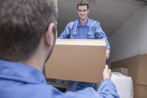 Packed student belongings ready for transport during a move in Harringay