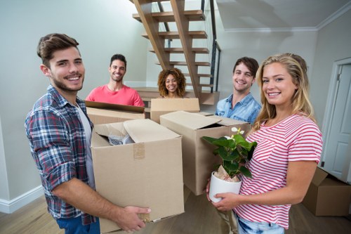 Removal van and moving boxes for a local Harringay move