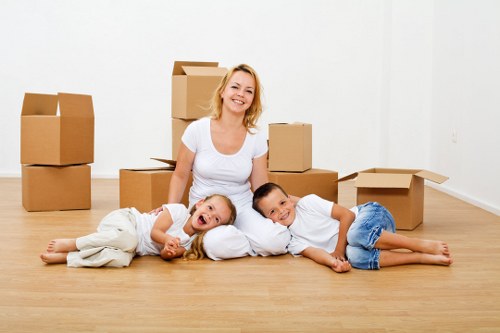 Low-carbon van loading cardboard and furniture for sustainable transport